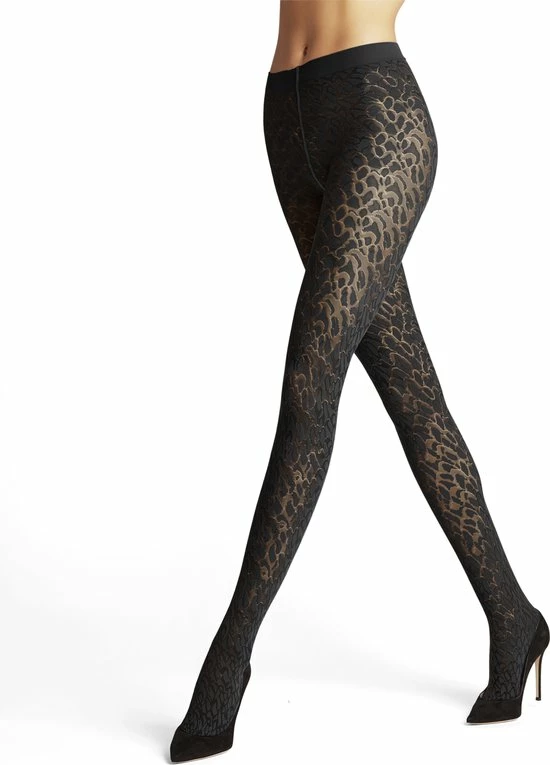 FALKE Floating Met Motief Fun Fijn Elegant Halfdoorzichtig 60 DEN Zwart Dames Panty - Maat M 4 FALKE Floating Met Motief Fun Fijn Elegant Halfdoorzichtig 60 DEN Zwart Dames Panty - Maat M - Afbeelding 2