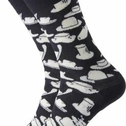 Happy Socks Hat Sokken - Zwart/Wit - Maat 41-46 -Beenmode Winkel 550x767 2