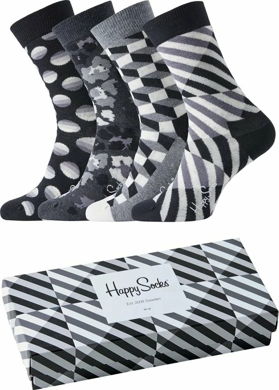 Happy Socks Seasonal Black & White Giftbox - Maat 36-40 3 Happy Socks Seasonal Black & White Giftbox - Maat 36-40