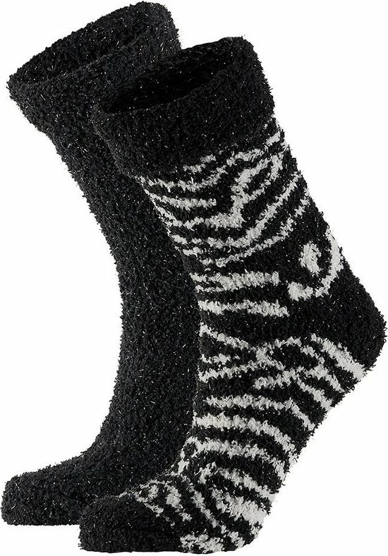 Apollo 2-Pak Dames Bedsokken/huissokken Zwart/wit Maat 36-41 5 Apollo 2-Pak Dames Bedsokken/huissokken Zwart/wit Maat 36-41 - Afbeelding 3