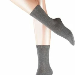 FALKE Cosy Wool Zonder Motief Zacht Dik Winter Warm Ondoorzichtig Halfhoog Comfortabel Merinowol Kasjmier Grijs Dames Sokken - Maat 35-38