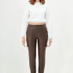 Merkloos Blueberry Leggings- Legging Dames - Broek Skinny - Broek Dames Strech - Legging Lederlook-Legging Meisje - Legging Dames Volwassenen - High-Waist Dames Hoge Taille - Leggings - Push-Up - Up-Fit - Bruin Legging -Beenmode Winkel 550x817 2