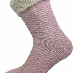 SQOTTON 2 Paar Merinowollen Huissokken - Sloffen - Roze-Bruin - Maat 39-42 -Beenmode Winkel 550x819 1