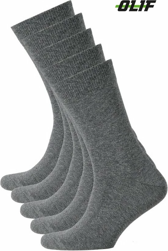 Olif Grijze Sokken Heren & Dames Maat 35-38 - 5 Paar - Geschikt Voor Casual, Business, Sport En Vrije Tijd 3 Olif Grijze Sokken Heren & Dames Maat 35-38 - 5 Paar - Geschikt Voor Casual, Business, Sport En Vrije Tijd