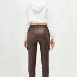 Merkloos Blueberry Leggings- Legging Dames - Broek Skinny - Broek Dames Strech - Legging Lederlook-Legging Meisje - Legging Dames Volwassenen - High-Waist Dames Hoge Taille - Leggings - Push-Up - Up-Fit - Bruin Legging -Beenmode Winkel 550x824 16