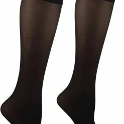 Donex 6 Paar Panty Kniekousen - 50 Denier - Zwart - 1 Maat