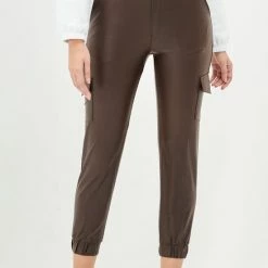 Merkloos Blueberry Leggings- Legging Dames - Broek Skinny - Broek Dames Strech - Legging Lederlook-Legging Meisje - Legging Dames Volwassenen - High-Waist Dames Hoge Taille - Leggings - Push-Up - Up-Fit - Bruin Legging -Beenmode Winkel 550x835 2