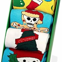 Merkloos Shiva Mode Kerst Nieuwjaar Kleurrijk Sokken Giftbox V1 | 4 Pack | Maat 36-40 | Vrolijke Ontwerp | Naadloos | Gift - Cadeau -Beenmode Winkel 550x836 4